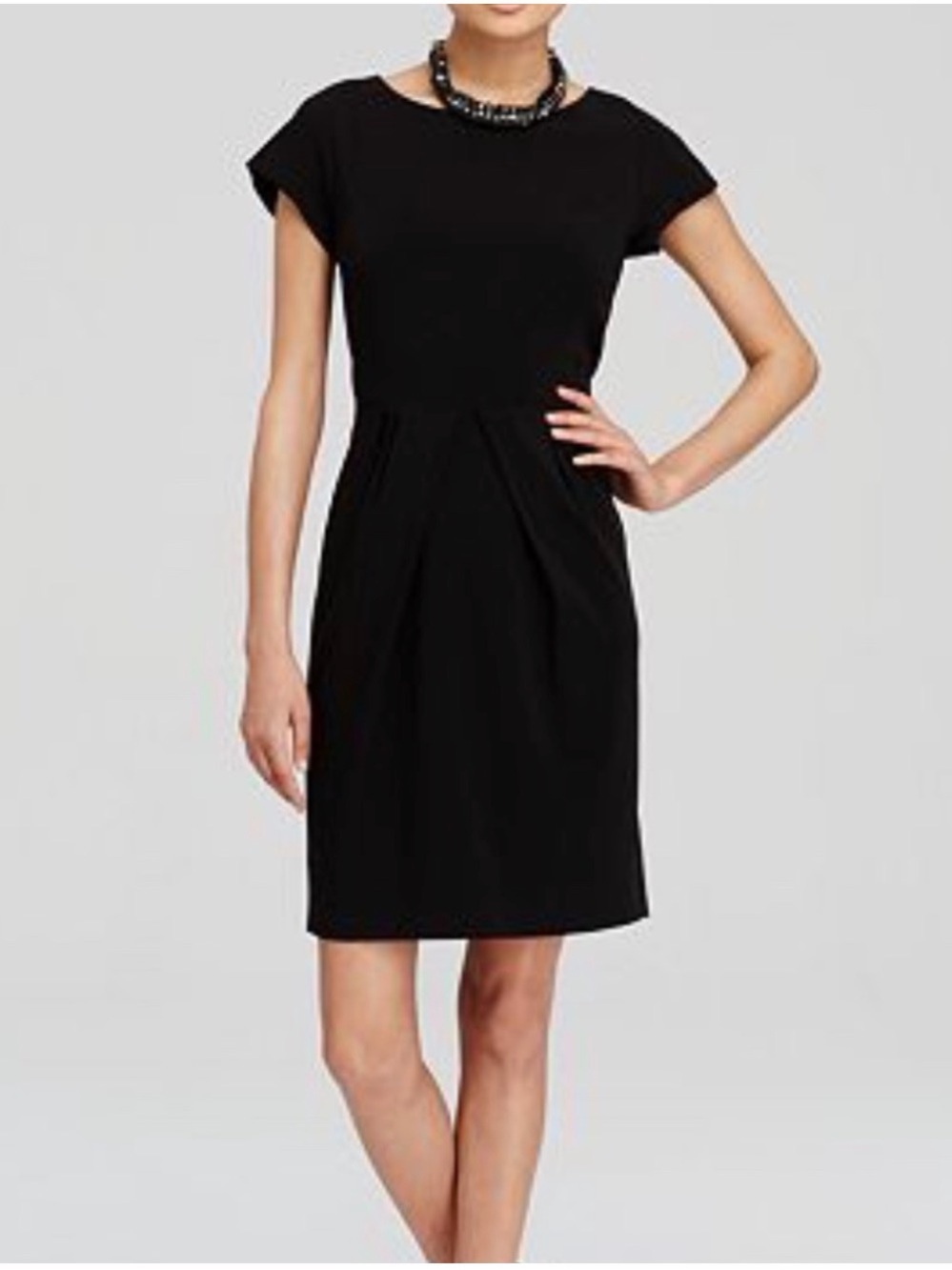 Weekend Max Mara Black Short Sleeve A-Line Knee Lenght Dress Size 8